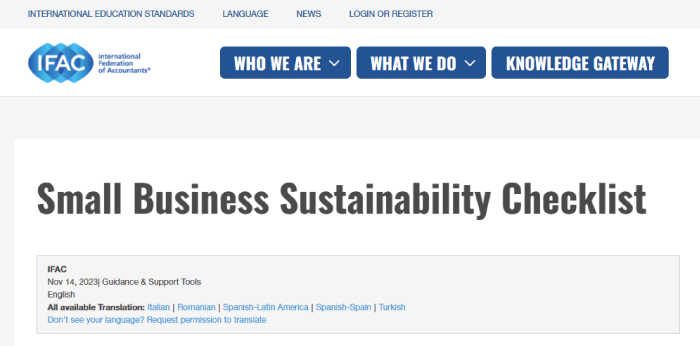 vir Small business sustainability checklist